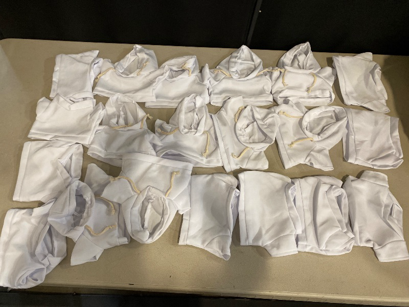 Photo 1 of 20 Pcs Sublimation Blank Bear Clothes Stuffed Animal Toy White Clothing Include 10 Pcs Teddy Bear Blank Shirt and 10 Pcs Teddy Bear White Hoodie for 14-18 Inch Stuffed Bears Dolls DIY