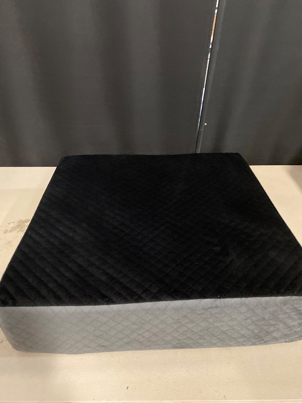 Photo 1 of Medium-Soft 16x16x3 Memory Foam Seat Cushion for Kitchen, Dining, Office Chairs, Cars - Washable Velvety Cover with Waterproof Layer & Non-Slip Base - Comfort & Back Pain Relief - Black