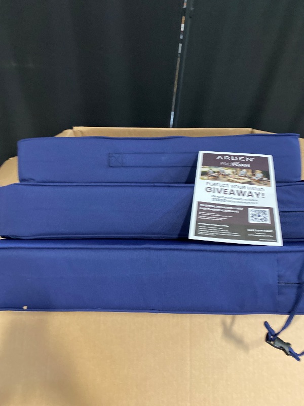 Photo 1 of Outdoor Chair Cushions Set of 4: Waterproof & Fade Resistant Seat Cushion for Patio Furniture - 18.5 x 16 x 2 Inch Chair Pads with Ties and Hidden Zipper - Patio Chair Cushion Replacement, Navy