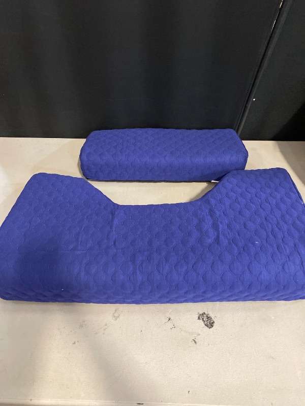 Photo 1 of Lenora Bed Sore Pillow Set, Positioning Wedge Pillow with Extra Auxiliary Pillow, Bed Sore Cushion with Non-Skid Fabric, Prevent BedSores, Provide Comfort for Bedridden Patients, Dark Slate Blue