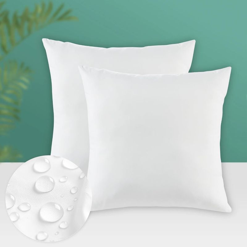 Photo 1 of Codi Outdoor Pillow Inserts 16x16 Set of 2, Comfy Throw Pillows Waterproof for Patio Furniture
