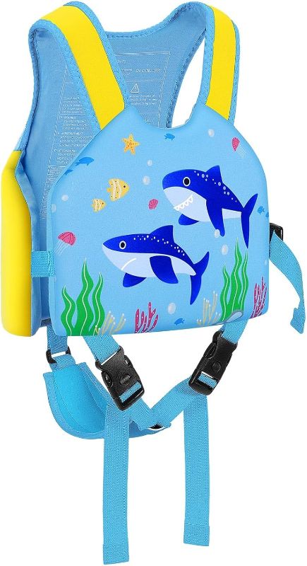 Photo 1 of Swim Vest for Kids - Swim Floats Jacket for 2-3-4-5-6 Years (22-30-50-66LBS), Toddler Floaties Beach Accessory,Kids Pool Floats Vest with Adjustable Crotch Strap