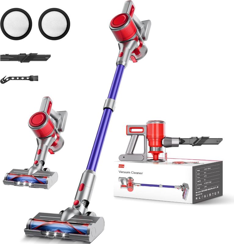 Photo 1 of Cordless Vacuum Cleaner for Home - Lightweight, 40Kpa Stick Vacuum Clean with Rechargeable Battery, Max 45Mins Runtime, 8 in 1 Handheld Vacuum for Hardfloor & Carpets Pet Hair, N504
