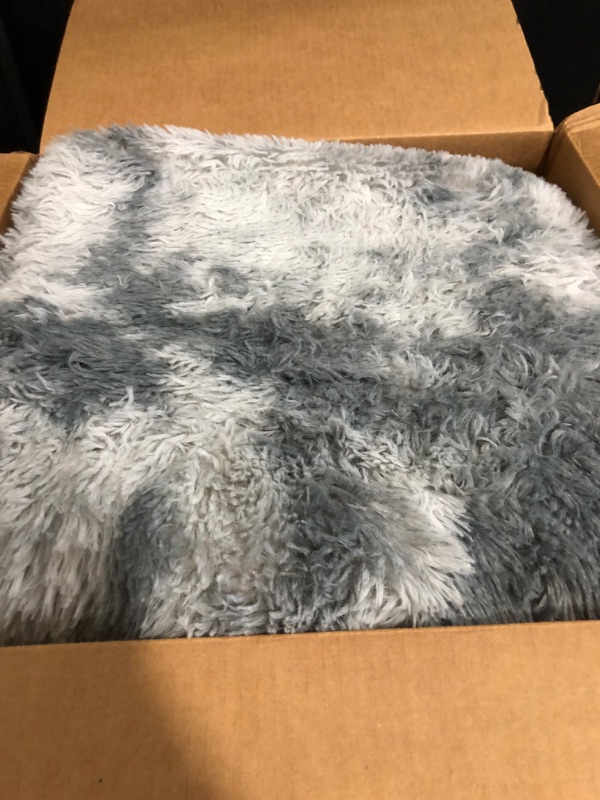 Photo 1 of Ophanie Tie-Dyed Grey&White 8x10 Area Rugs for Living Room, Large Shag Bedroom Carpet, Big Indoor Thick Soft Nursery Rug, Fluffy Carpets for Boy and Girls Room Dorm Home Decor Aesthetic