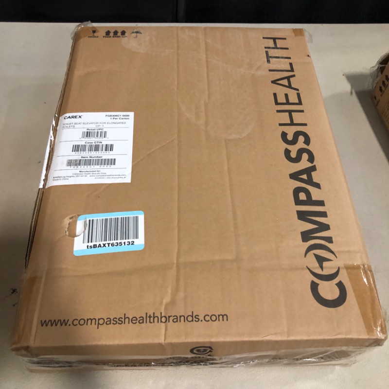 Photo 1 of Carex Toilet Seat Riser, Elongated Raised Toilet Seat Adds 3.5 inches to Toilet Height, for Assistance Bending or Sitting, 300 Pound Weight Capacity Toilet Riser