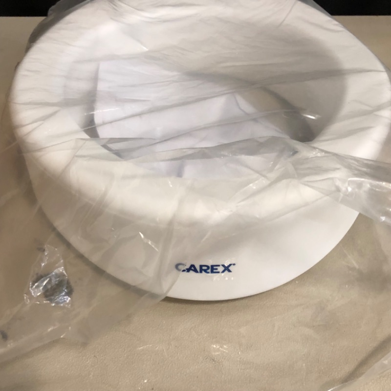 Photo 1 of Carex Toilet Seat Riser, Elongated Raised Toilet Seat Adds 3.5 inches to Toilet Height, for Assistance Bending or Sitting, 300 Pound Weight Capacity Toilet Riser