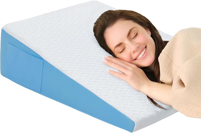 Photo 1 of Wedge Pillow for Sleeping, 7.5" Bed Wedge After Surgery, Back Pain Relief, Memory Foam Pillow Triangle Incline Wedge for Back Support, Leg Elevation
