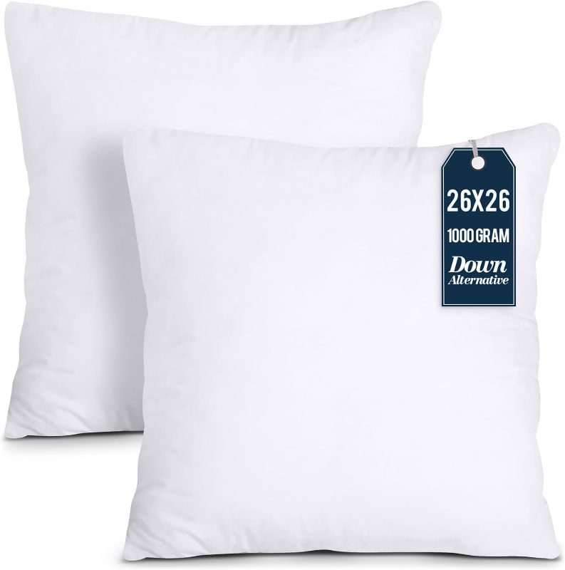 Photo 1 of Utopia Bedding Throw Pillows Insert (Pack of 2, White) - 26 x 26 Inches Bed and Couch Pillows - Indoor Decorative Pillow