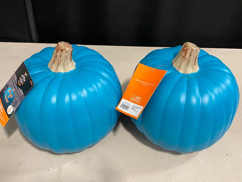 Photo 1 of 2 Hyde and EEK Medium Teal Craftable Pumpkin 9"