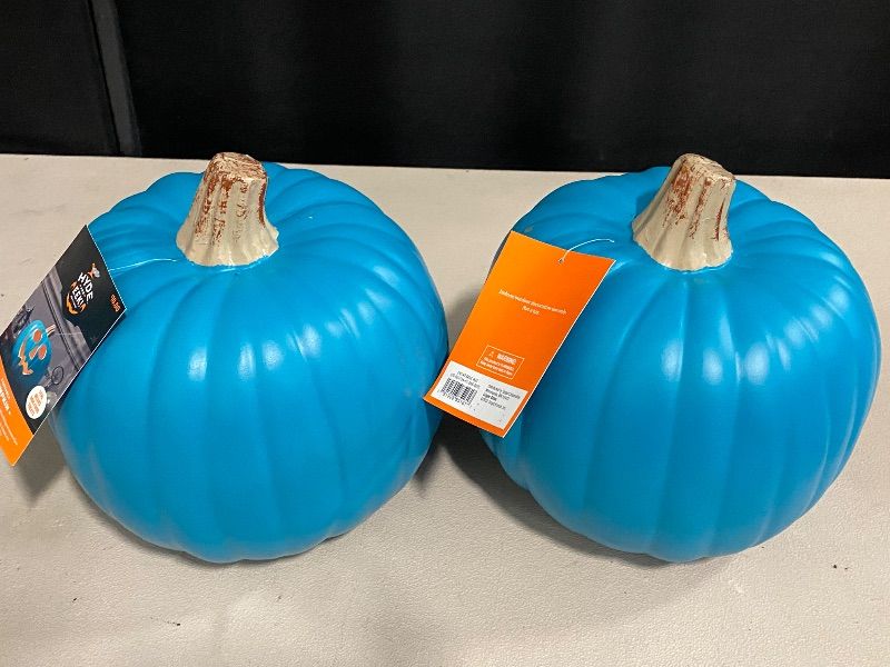 Photo 1 of 2 Hyde and EEK Medium Teal Craftable Pumpkin 9"