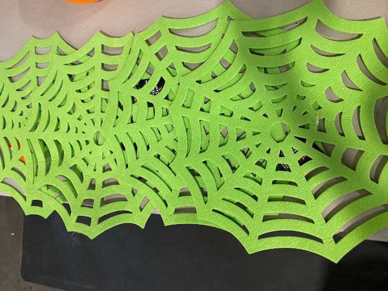 Photo 1 of 4 Halloween Spiderweb Charger Placemat Green - Hyde & EEK! Boutique™: Novelty Shape, Polyester, Spot Clean, 15"