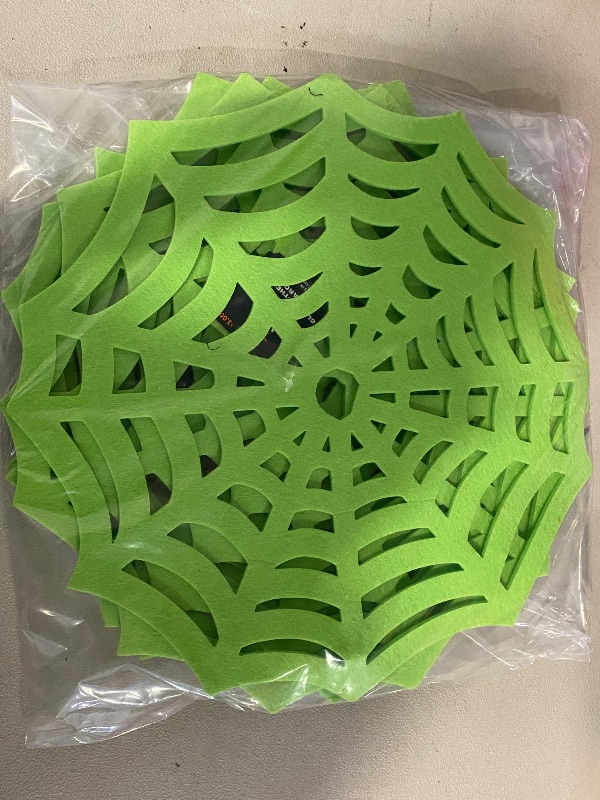 Photo 1 of 4 Halloween Spiderweb Charger Placemat Green - Hyde & EEK! Boutique™: Novelty Shape, Polyester, Spot Clean, 15"