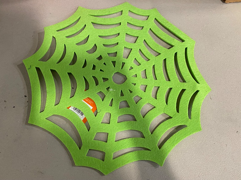 Photo 1 of 4 Halloween Spiderweb Charger Placemat Green - Hyde & EEK! Boutique™: Novelty Shape, Polyester, Spot Clean, 15"