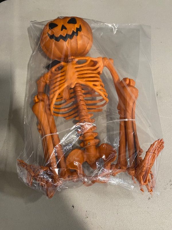 Photo 1 of Posable Pumpkin Skeleton 3D Halloween Hyde & EEK 36" Hanging Decor Jointed Goth