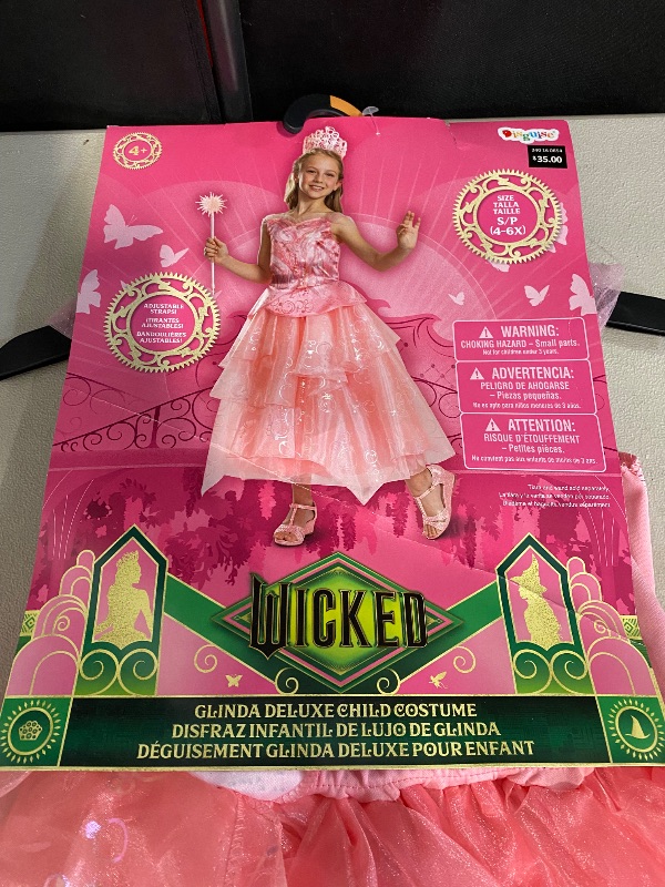 Photo 1 of Size (S) Wicked Deluxe Glinda Girl's Costume | Wicked Costumes