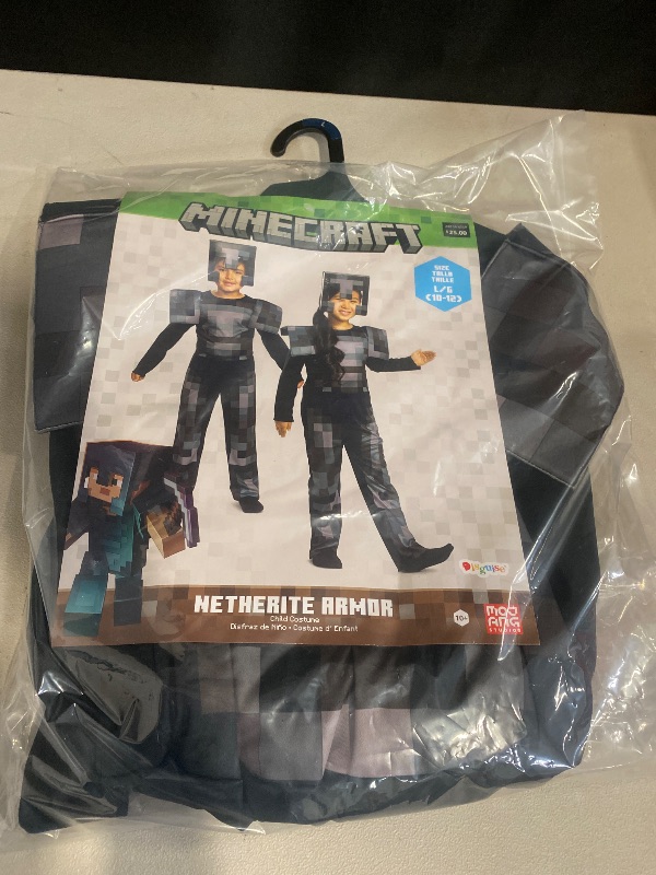 Photo 1 of (L) Minecraft Kid's Netherite Armor Jumpsuit Classic Costume | Minecraft Costumes