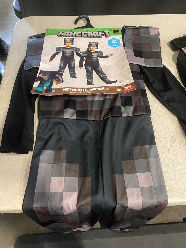 Photo 1 of (M) Minecraft Kid's Netherite Armor Jumpsuit Classic Costume | Minecraft Costumes