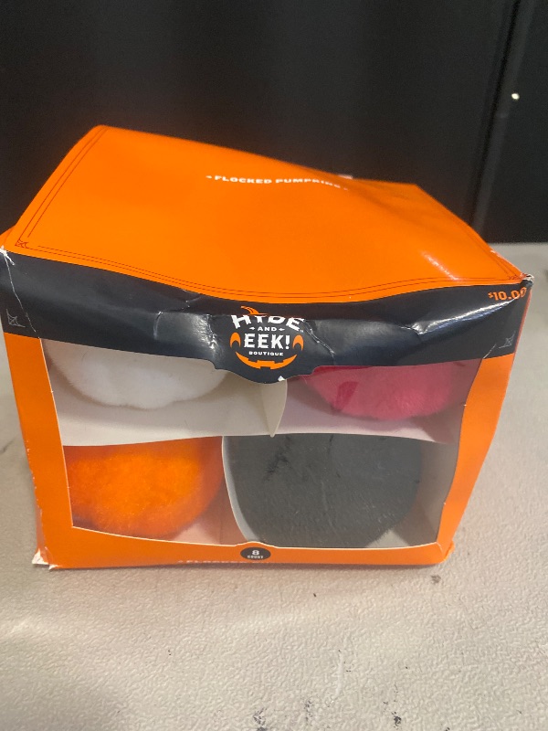 Photo 1 of Target Hyde and Eek Flocked Pumpkins Halloween 2024 Decorative Set Pink