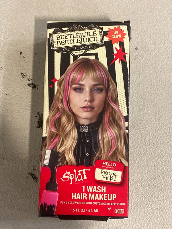 Photo 1 of Beetlejuice Beetlejuice Splat 1-Wash Temporary Hair Dye, Piercing Pink