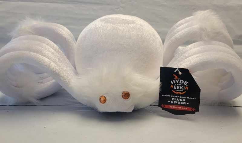 Photo 1 of Hyde & Eek White 20” Spider - Glows Under Blacklight Halloween Decor Glow Indoor