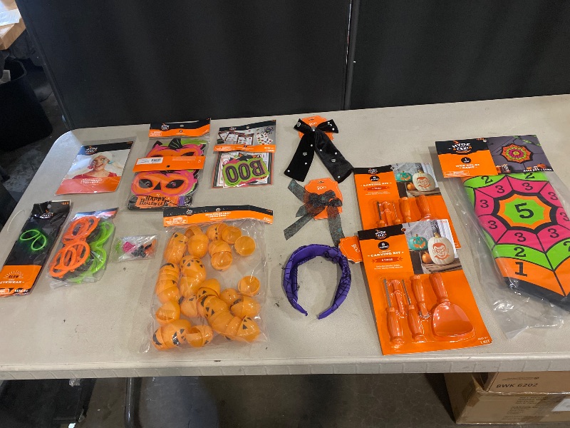 Photo 1 of 14 Miscellaneous Halloween Bundle Includes Decor, Accessories, Games and Party Supplies 