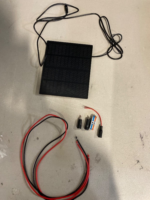 Photo 1 of KBT 12V 3W Waterproof Solar Panel with Type-C Port & DC3.5mm Port & Adjustable Bracket, Portable Solar Charger for Rechargeable Battery, Hunting Camera Outdoor, Deer Game Feeder, Electric gate, Lamp