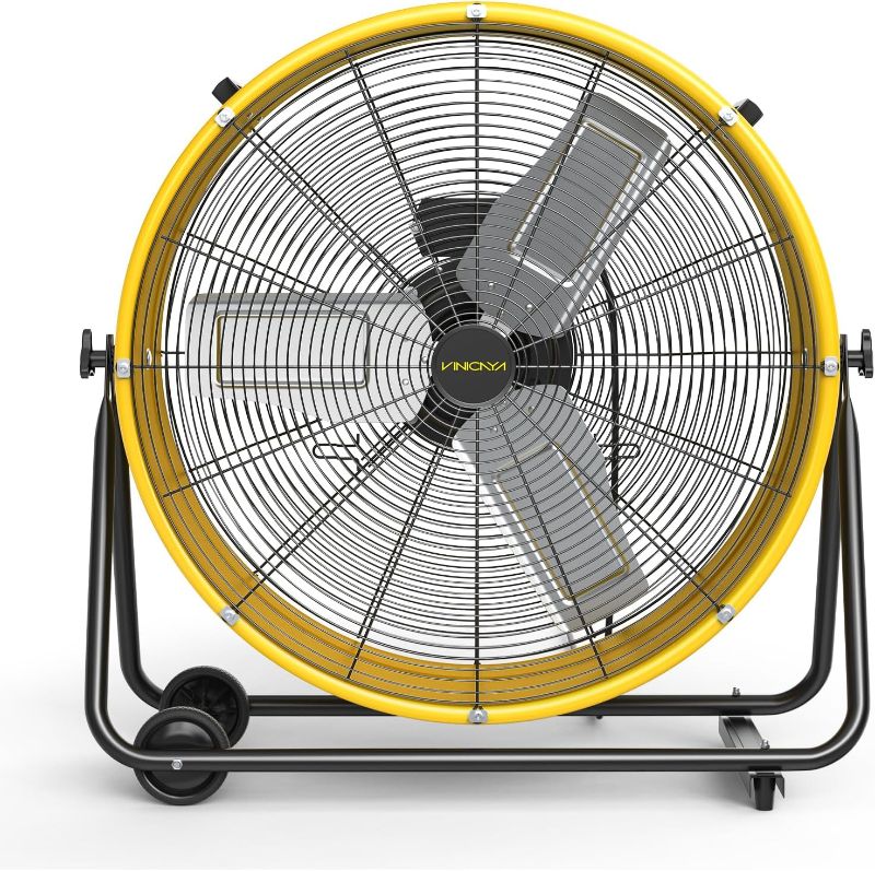 Photo 1 of 24 Inch High Velocity Floor Fan, 3-Speed Industrial Shop Fan, High Velocity Heavy Duty Metal Fan for Workshop, Garage,Warehouse,Factory