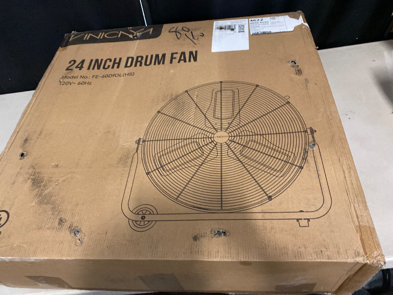 Photo 1 of 24 Inch High Velocity Floor Fan, 3-Speed Industrial Shop Fan, High Velocity Heavy Duty Metal Fan for Workshop, Garage,Warehouse,Factory