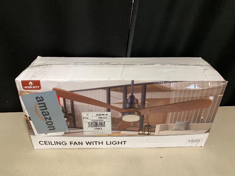 Photo 1 of Ceiling Fans with Lights and Remote, 52 Inch 3 Blade Modern Wood Ceiling Fan with 3 Downrods, Quiet DC Motor, Outdoor Ceiling Fan for Bedroom Living Room Patio, Porch, Farmhouse