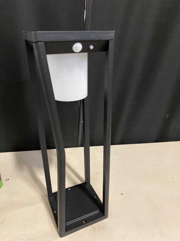 Photo 1 of Solar Pathway Lights Outdoor, Aluminum Waterproof Floor Lamp, 3 Lighting Modes with Motion Sensor, 600 Lumens Super Bright Outdoor Lamp for Garden Backyard Patio Porch Decor, 20" Black