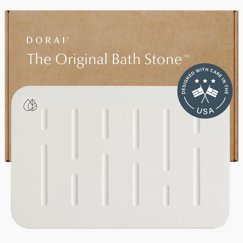 Photo 1 of Dorai Home Bath Stone Mat 23.6"x15.4" – Luxury Diatomite Stone Mat, Quick-Dry, Non-Slip, Rain Sandstone