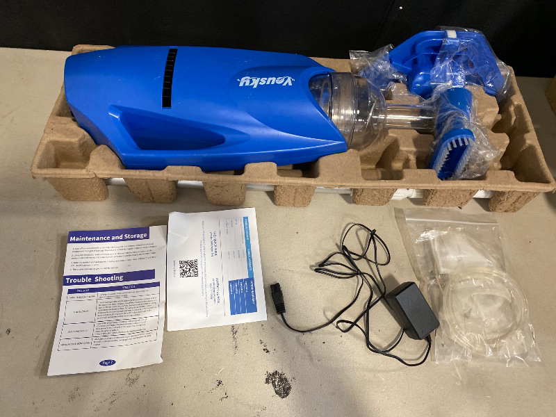 Photo 1 of 2025 Upgraded Handheld Pool Vacuum Cleaner for Above Ground & Inground Pools - Cordless Pool Cleaner w/18.5GPM Suction, Telescoping Pole(20-69in), 2 Brush Heads - Ideal for Spas & Hot Tubs