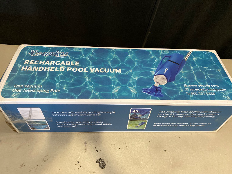Photo 1 of 2025 Upgraded Handheld Pool Vacuum Cleaner for Above Ground & Inground Pools - Cordless Pool Cleaner w/18.5GPM Suction, Telescoping Pole(20-69in), 2 Brush Heads - Ideal for Spas & Hot Tubs