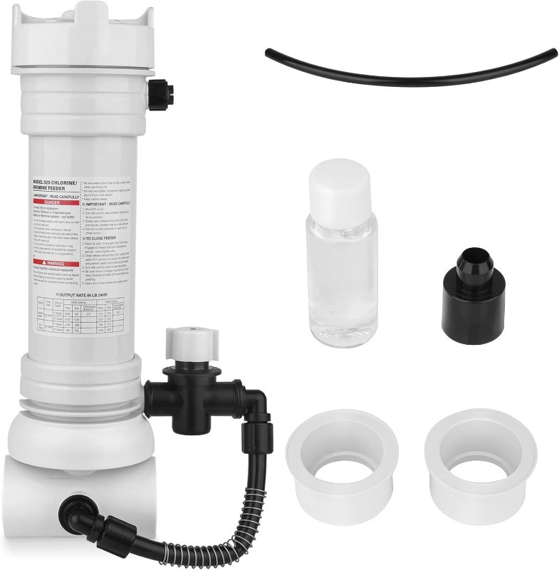 Photo 1 of Upgraded 320 Pool Automatic Chlorine/Bromine Inline Feeder Compatible with Rainbow 320 Chlorinator, R171096 Feeder with Complete Accessories for Various Online and Offline Pools and spa Centers