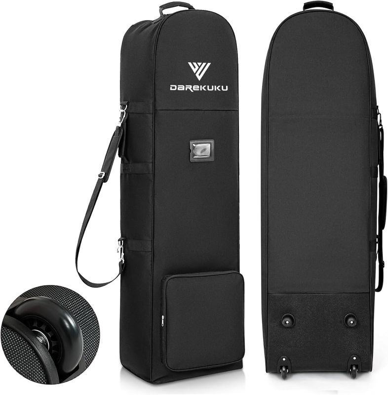 Photo 1 of Golf Travel Bags for Airlines with Adjustable Support Rod and Detachable Shoulder Straps, Soft Foldable Golf Club Travel Covers