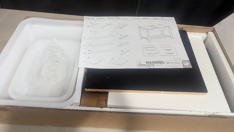 Photo 1 of MindWare Sensory Sprouts Sensory Table - Sturdy Wood Table Includes 3 Sensory Bins, 2 Cups and 3 Hooks - Indoor/Outdoor Sensory Play for Kids Ages 3 and Up