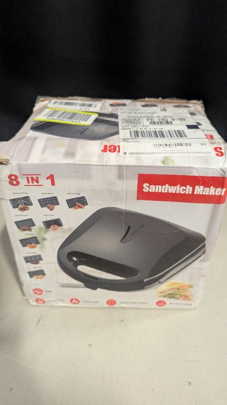 Photo 1 of 8 in 1 Multifunctional Breakfast Machine, Non Stick Sandwich, Waffle, Panini and Donut Maker with Dual Sided Heating and Automatic Temperature Control