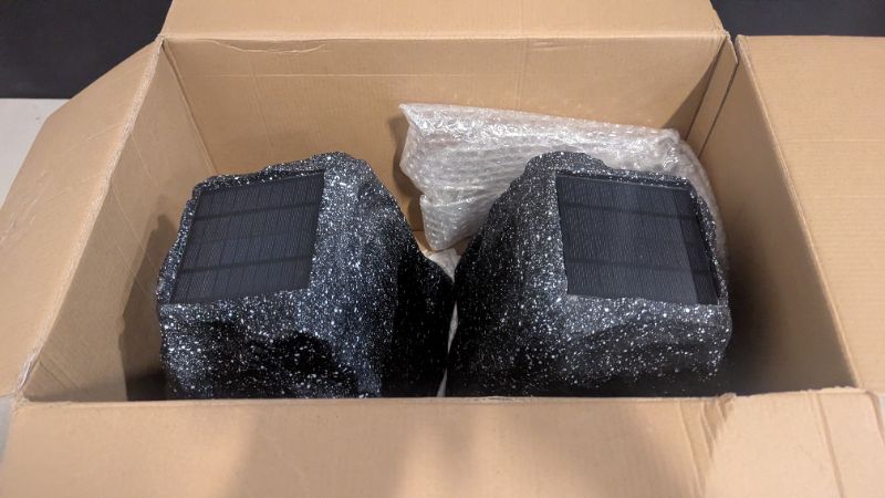 Photo 1 of Herdio 4" Rock Bluetooth Speakers Outdoor Waterproof IPX7 Wireless Solar Max 160 Watt, TWS Connection Powered with Rechargeable Battery for Garden Patio Deck Pool Backyard?Black?1Pair