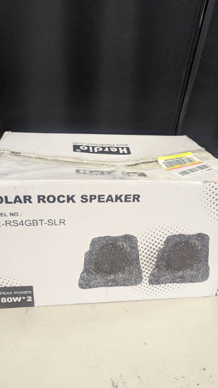 Photo 1 of Herdio 4" Rock Bluetooth Speakers Outdoor Waterproof IPX7 Wireless Solar Max 160 Watt, TWS Connection Powered with Rechargeable Battery for Garden Patio Deck Pool Backyard?Black?1Pair