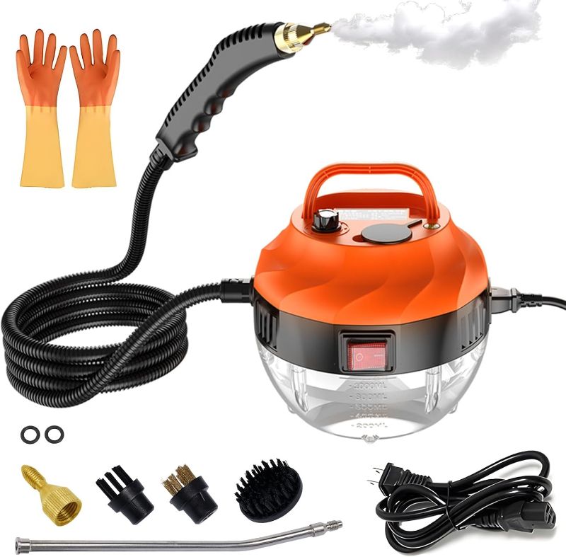 Photo 1 of 2500W Steam Cleaner for Home, High Pressure Handheld Steam Cleaner with 10FT Cords and 6-gears Adjustable, Portable Steamer for Cleaning Car Upholstery Tile Grout Home