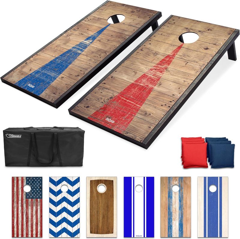 Photo 1 of GoSports Portable Cornhole Sets, 8 Styles – Choose 4 x 2 ft or 3 x 2 ft - Boards Include 8 Bean Bags, Travel Case, and Game Rules