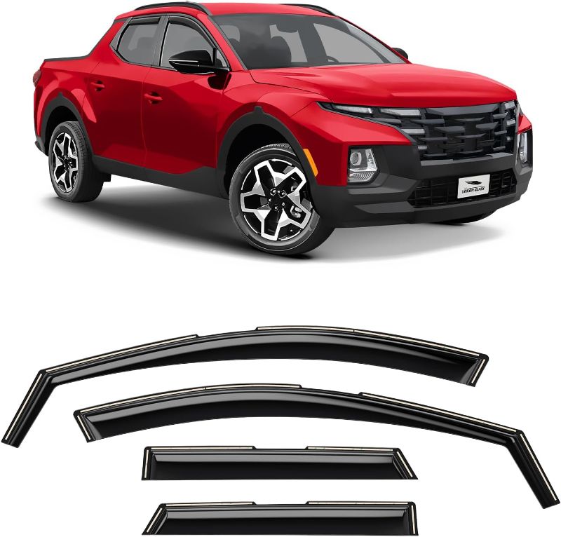 Photo 1 of Voron Glass in-Channel Extra Durable Rain Guards for Hyundai Santa Cruz 2022-2025, Window Deflectors, Vent Window Visors, 4 Pieces - 200490