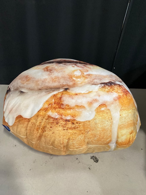 Photo 1 of 22" 3D Gooey Cinnamon Bun Throw Pillow - Made with Super Soft & Ultra Premium Fabric - Cute, Comfortable, Plush, Stuffed, Round, Squishy Cushion for Home Decor - Best Funny Gift - Medium