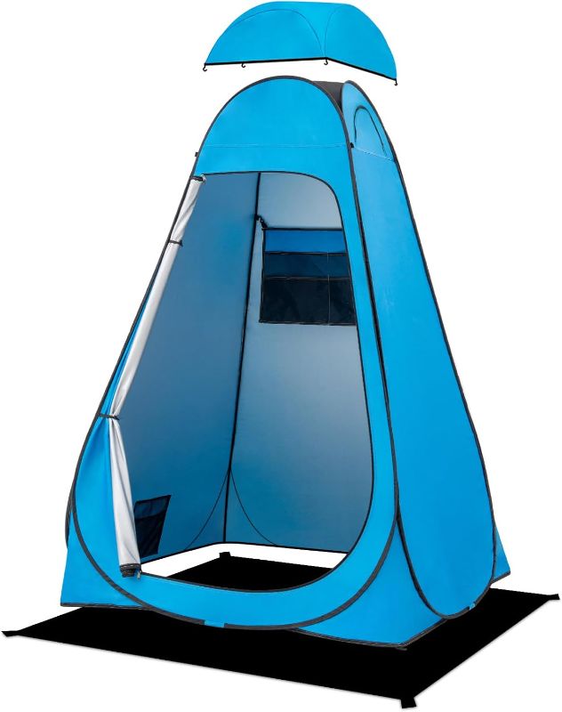 Photo 1 of BRIAN & DANY Pop Up Shower Tent, Portable Privacy Camping Changing Tent, Camp Toilet Bathroom Pod with Rain Shelter & Windows, UPF 50+ & Waterproof, 47.2" x 47.2" x 74.8"