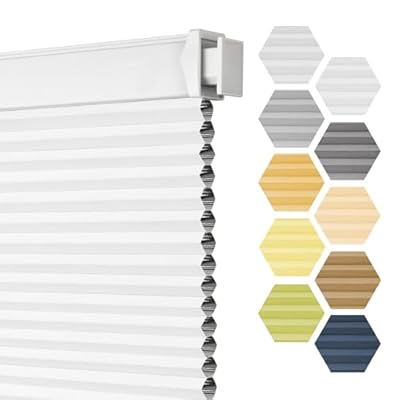 Photo 1 of Grandekor No Drill Cordless Cellular Shades,Blackout,Honeycomb Blinds for Indoor Windows,UV Protection Privacy No Drill Blinds for Home,Door,Customer Customization