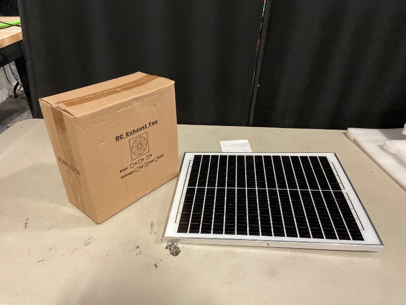 Photo 1 of 10inch Solar Fan with 20W Panel, Solar Vent Fan for Shed, Greenhouse, Dog Kennel, Chicken Coop Ventilation, Waterproof & Anti-Backflow Valve Attic Exhaust Fans