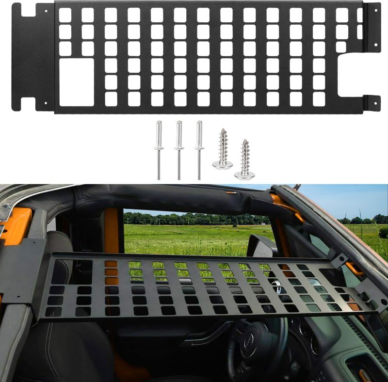 Photo 1 of Top Molle Panel for Jeep Wrangler JK 2007-2018 Roof Rack Hard Luggage Storage Carrier Metal Shelf Accessories