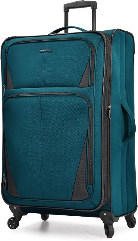 Photo 1 of U.S. Traveler Aviron Bay Expandable Softside Luggage with Spinner Wheels, Teal, 30-Inch,