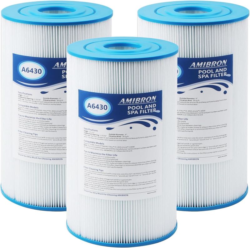 Photo 1 of PWK30 Hot Springs Spa Filters, Compatible for Watkins 31489, Unicel C-6430, Filbur FC-3915, P/N0969601,73178, 73250, 71825, 30 sq.ft.Hot Tub Filter 3 Pack