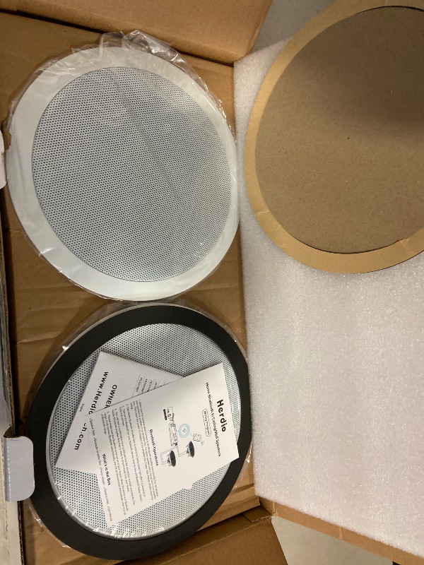 Photo 1 of Herdio 6.5 Inch Bluetooth Ceiling Speakers 320W 2-Way Flush Mount in Wall Speakers for Home Bathroom Kitchen Office with Full Range Superior Sound,HCS-818BT